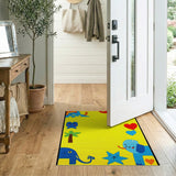 Playful Cartoon Elephants Kids Area Rug