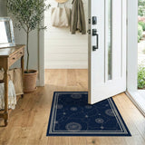 Navy Celestial Mandala Floral Area Rug