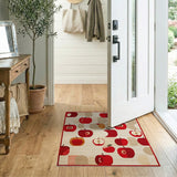 Playful Red Apple Fruit Pattern Area Rug