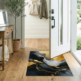 Abstract Gold Flow Area Rug