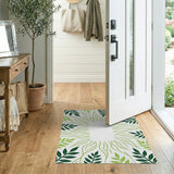 Radiant Green Leaf Burst Area Rug