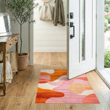 ODIKA Orange Abstract Wave Area Rug