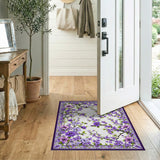 Purple Lavender Blossom Floral Area Rug