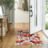 Playful Red Spotted Cows Area Rug