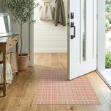 Orange Orange Grid Geometric Area Rug