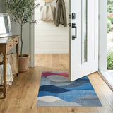 Geometric Wave Multi-Color Area Rug