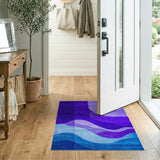Moonlit Purple Waves Abstract Area Rug