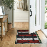 Distressed Multi-Color Cracked Stripe Area Rug