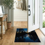 Pine Forest Sunset Silhouette Area Rug
