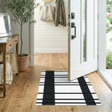 Black and White Checkered Geometric Area Rug