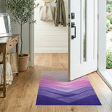 Layered Pink Mountains Sunset Area Rug