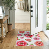 Pink Floral Vintage Vibrant Pink Peony Floral Area Rug