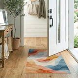 Fluid Abstract Waves Washable Area Rug
