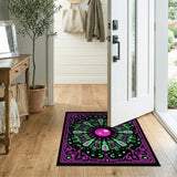 Cosmic Pink Green Mandala Area Rug