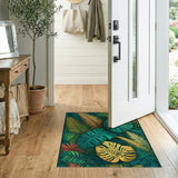 Lush Green Monstera Foliage Rug