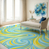 Swirl Blue Swirl Abstract Area Rug