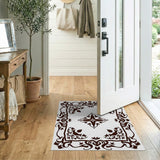 Ornate Floral Border Persian Rug