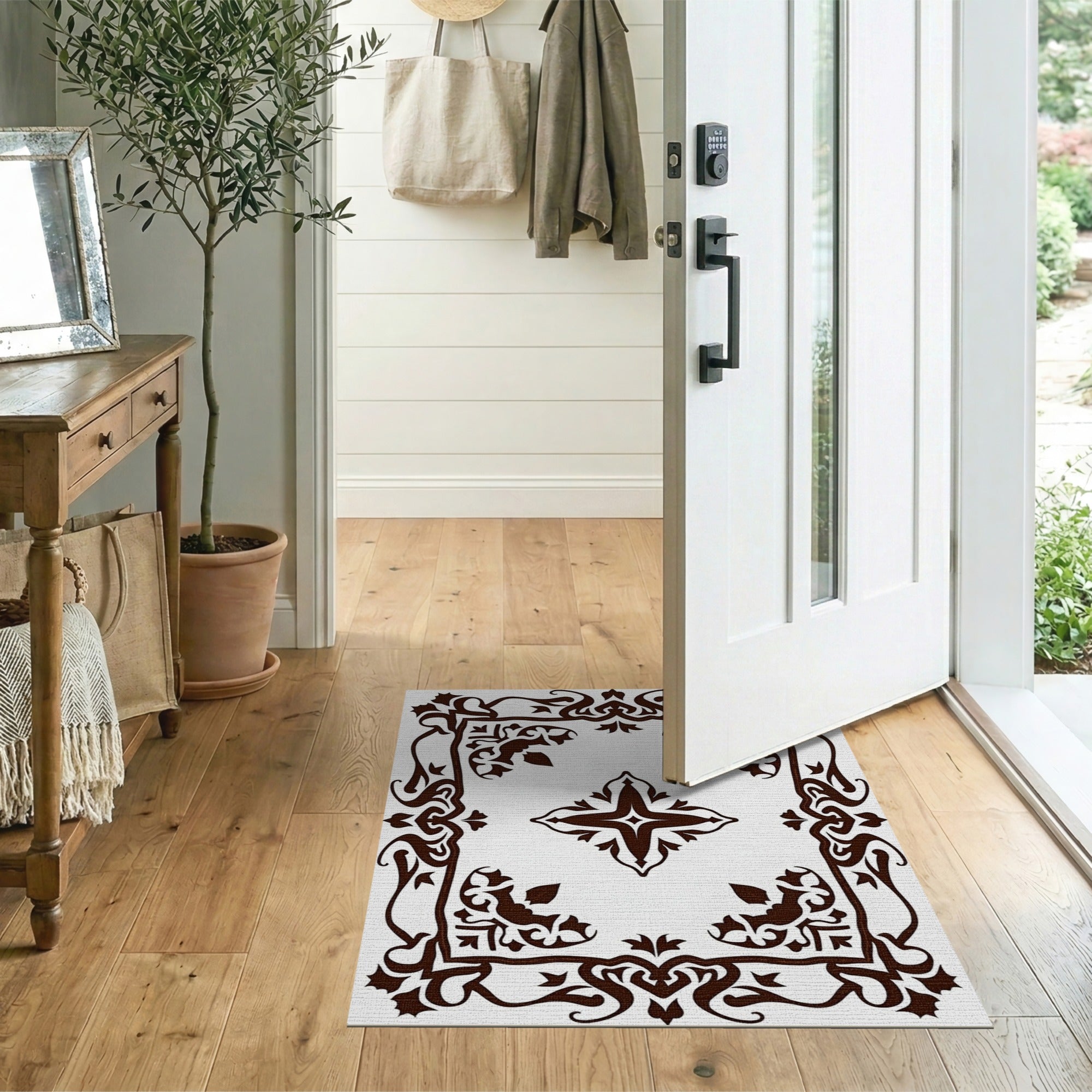 Ornate Floral Border Persian Rug