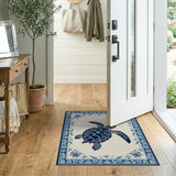 Navy Sea Turtle Coastal Area Rug