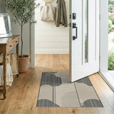 Abstract Organic Shapes Black Beige Area Rug