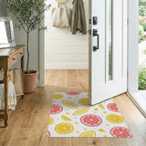 Vibrant Lemon Grapefruit Slice Area Rug