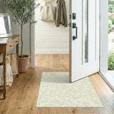 Soft Green Botanical Leaf Area Rug