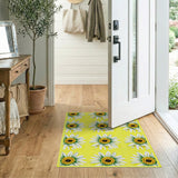 Floral Vintage Sunny Yellow Daisy Floral Area Rug