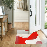 Red Abstract Area Red Abstract Wave Area Rug