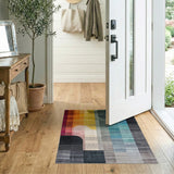 Vibrant Multi-Color Geometric Stripe Geometric Modern Area Rug