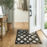 Distressed Woven Lattice Area Rug
