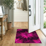 Vivid Pink Starburst Abstract Area Rug