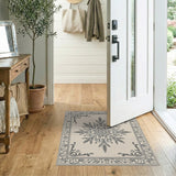 Beige and Neutral Ornate Beige Persian Medallion Rug