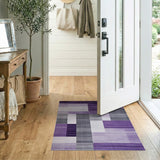 Geometric Modern Purple Gray Geometric Block Area Rug