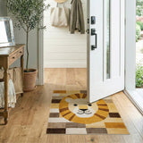 Patchwork Cartoon Lion Kids Area Rug