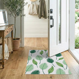 Coastal Beach Green Lush Green Palm Frond Area Rug