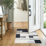 Black White Geometric Modern No. 18 Area Rug