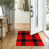 Plaid Bold Red Black Buffalo Plaid Area Rug