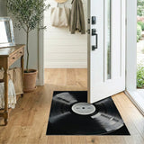 Black Vinyl Record Area Rug