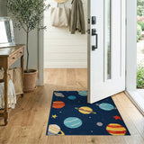 Kids Space Planets Cartoon Area Rug
