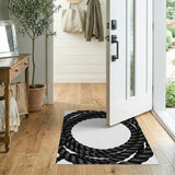 Twisted Black Rope Coil Area Rug