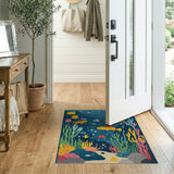 Whimsical Underwater Fish Kids Area Rug