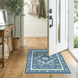 Blue and Teal Traditional Persian Blue Persian Medallion Area Rug