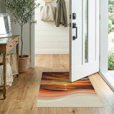 Sunset Beach Layered Waves Area Rug