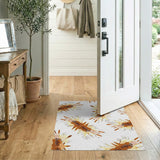 Abstract Orange Spike Burst Area Rug