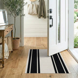 Striped Geometric Modern Bold Black White Striped Area Rug