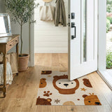 Playful Cartoon Bears Kids Area Rug