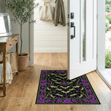 Purple Roses and Bats Area Rug