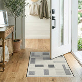 Black and White Monochrome Geometric Modern Area Rug