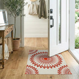 Red Mandala Sunburst Area Rug