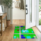 Retro Pixel Town Map Area Rug